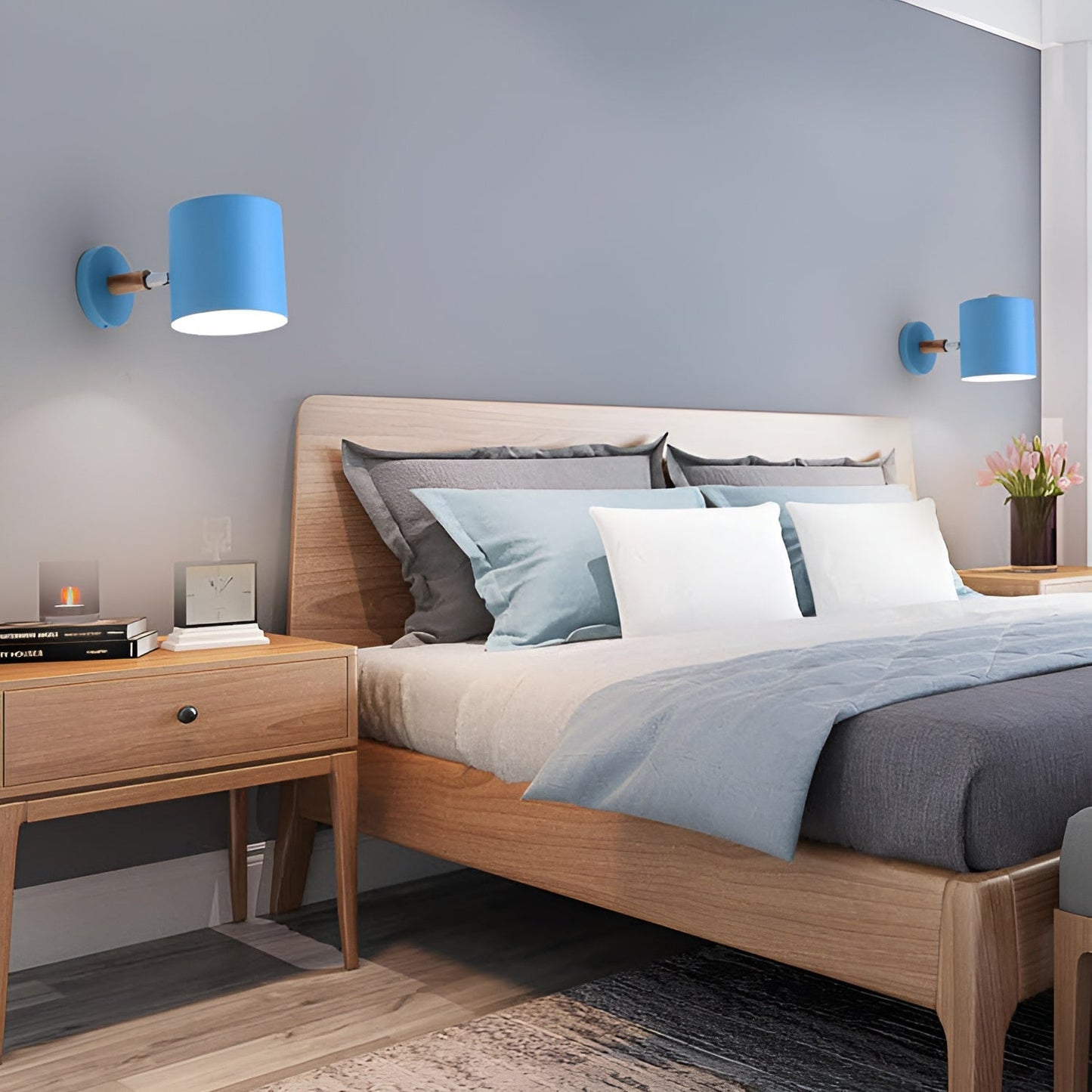 Wandlamp – Minimalistisch ontwerp – Houten accent – Voor slaapkamer