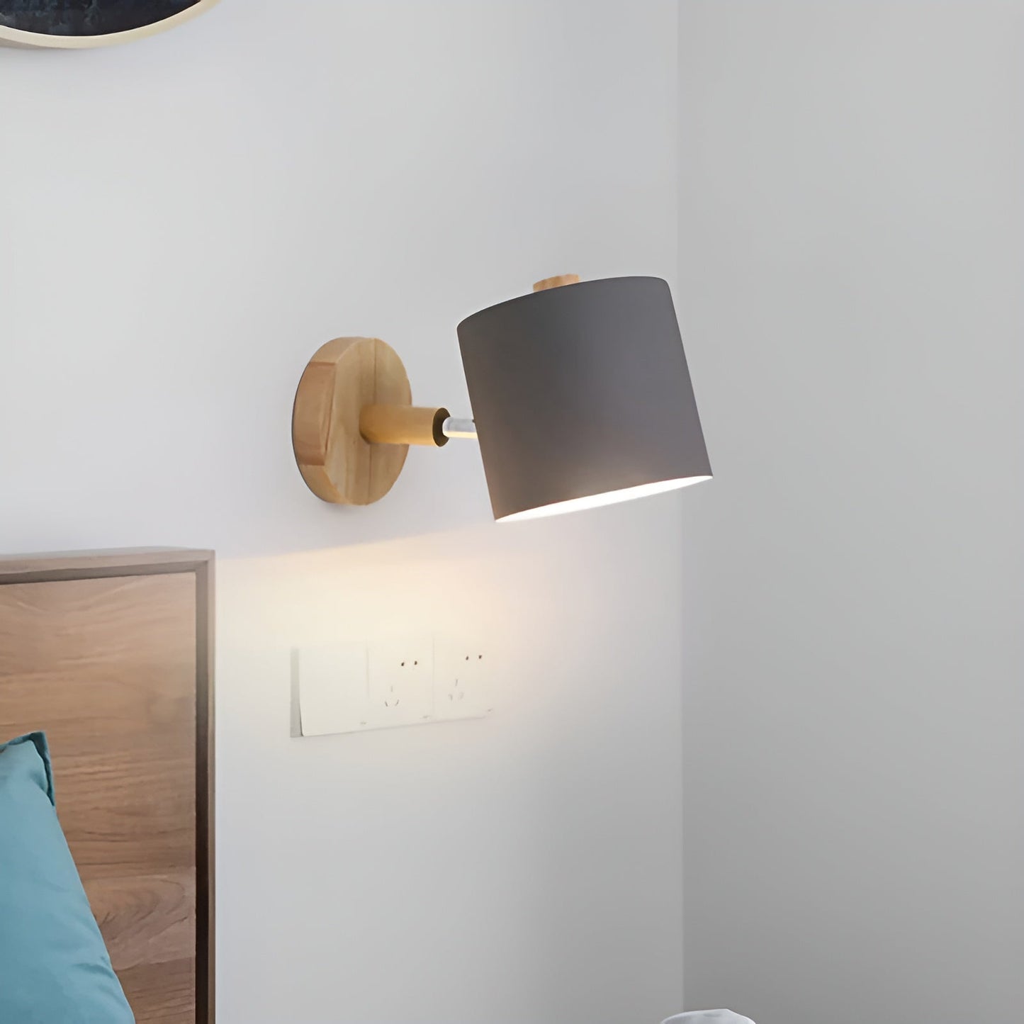Wandlamp – Minimalistisch ontwerp – Houten accent – Voor slaapkamer