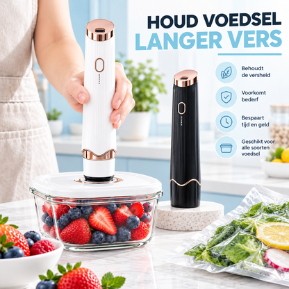Fittershape Compacte Vacuümverpakker – draadloos & voedselvers