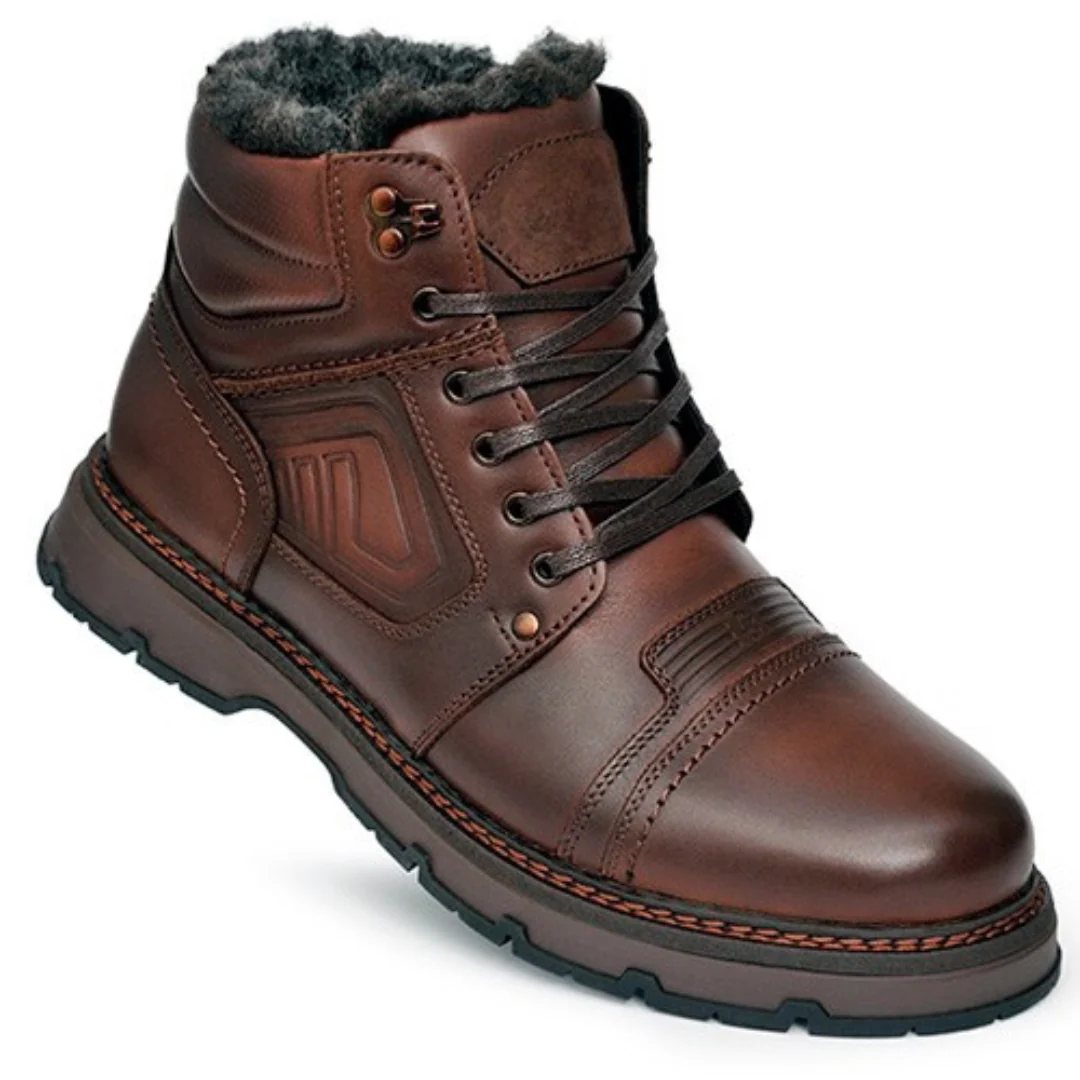 Heren Leren Boots – Warm Fleece Voering – Voor Koude Dagen