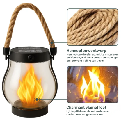 Zonne-energie lantaarn – Vlam effect – Waterdicht – Voor tuin & terras