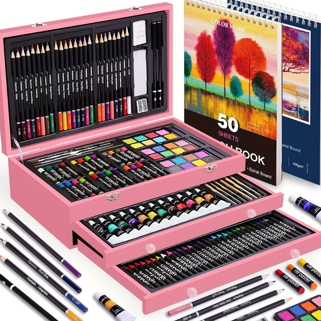 Kunstenaars Set – Houten Doos – Kleuren en Materialen – Voor Schilderen