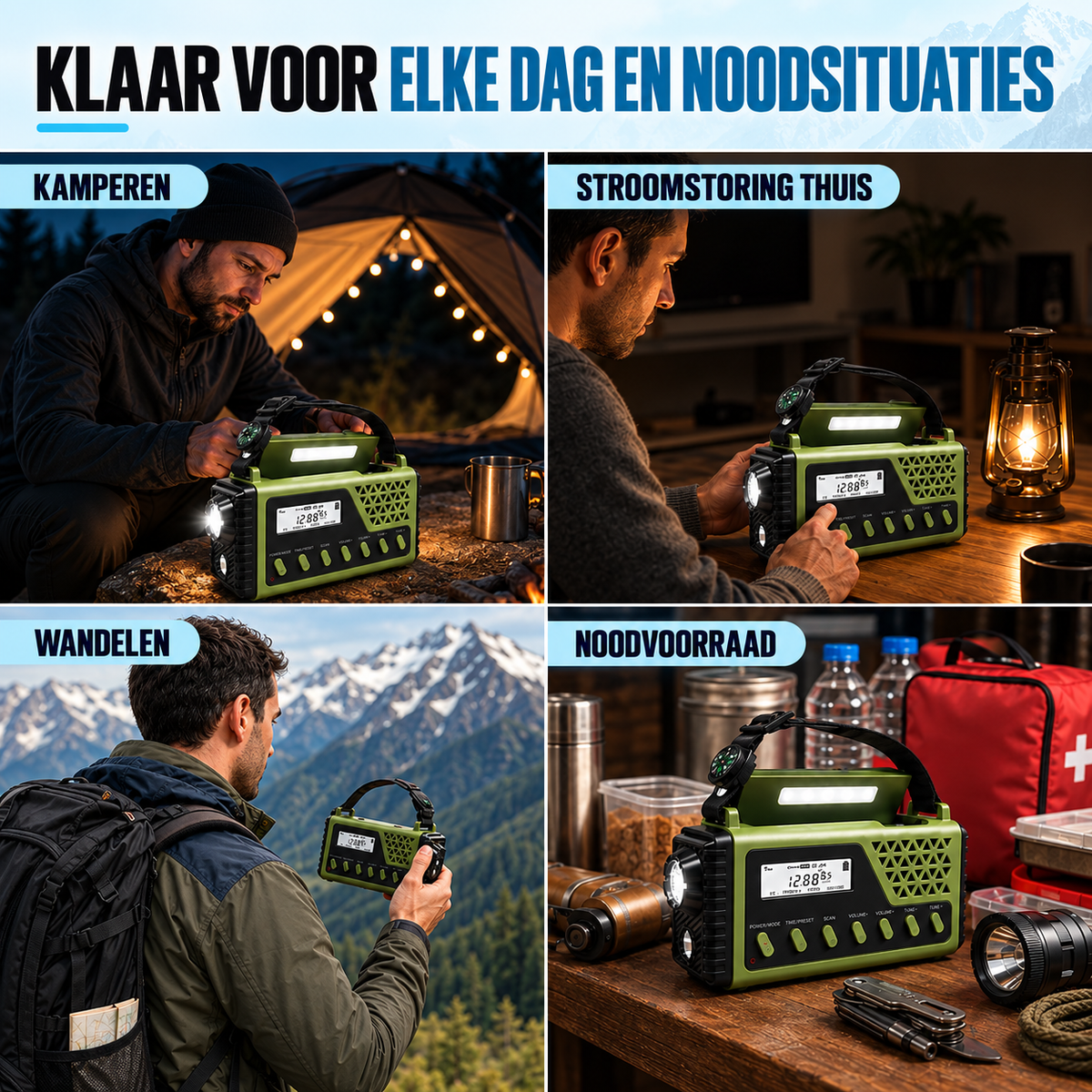 Fittershape Noodradio – slinger, zonne-energie & powerbank