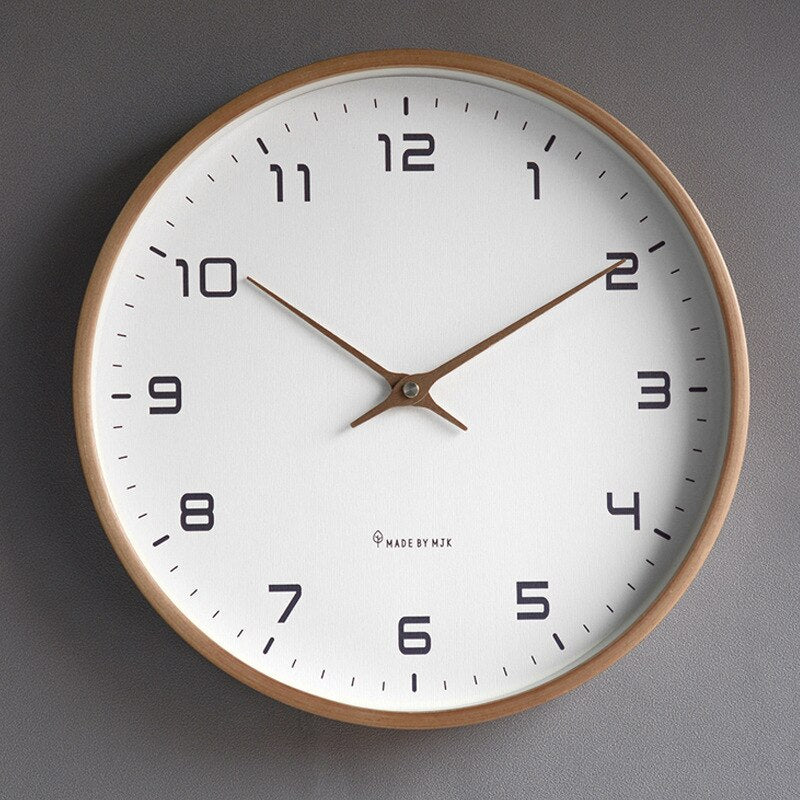 Wandklok met Houten Rand – Eenvoudig Design – Duidelijke Cijfers – Voor Woonkamer