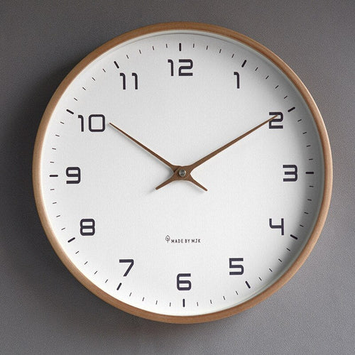Wandklok met Houten Rand – Eenvoudig Design – Duidelijke Cijfers – Voor Woonkamer