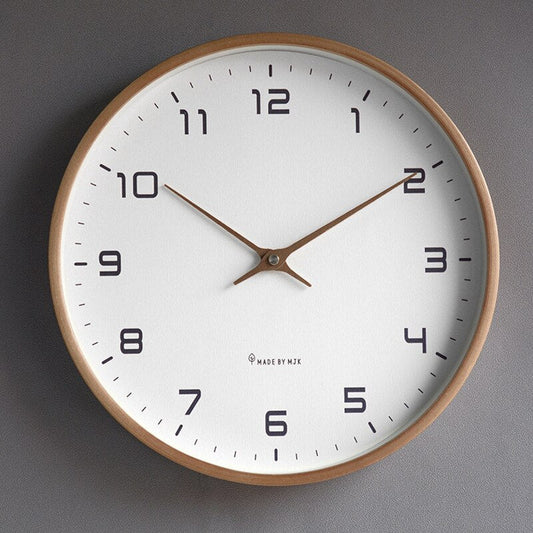 Wandklok met Houten Rand – Eenvoudig Design – Duidelijke Cijfers – Voor Woonkamer