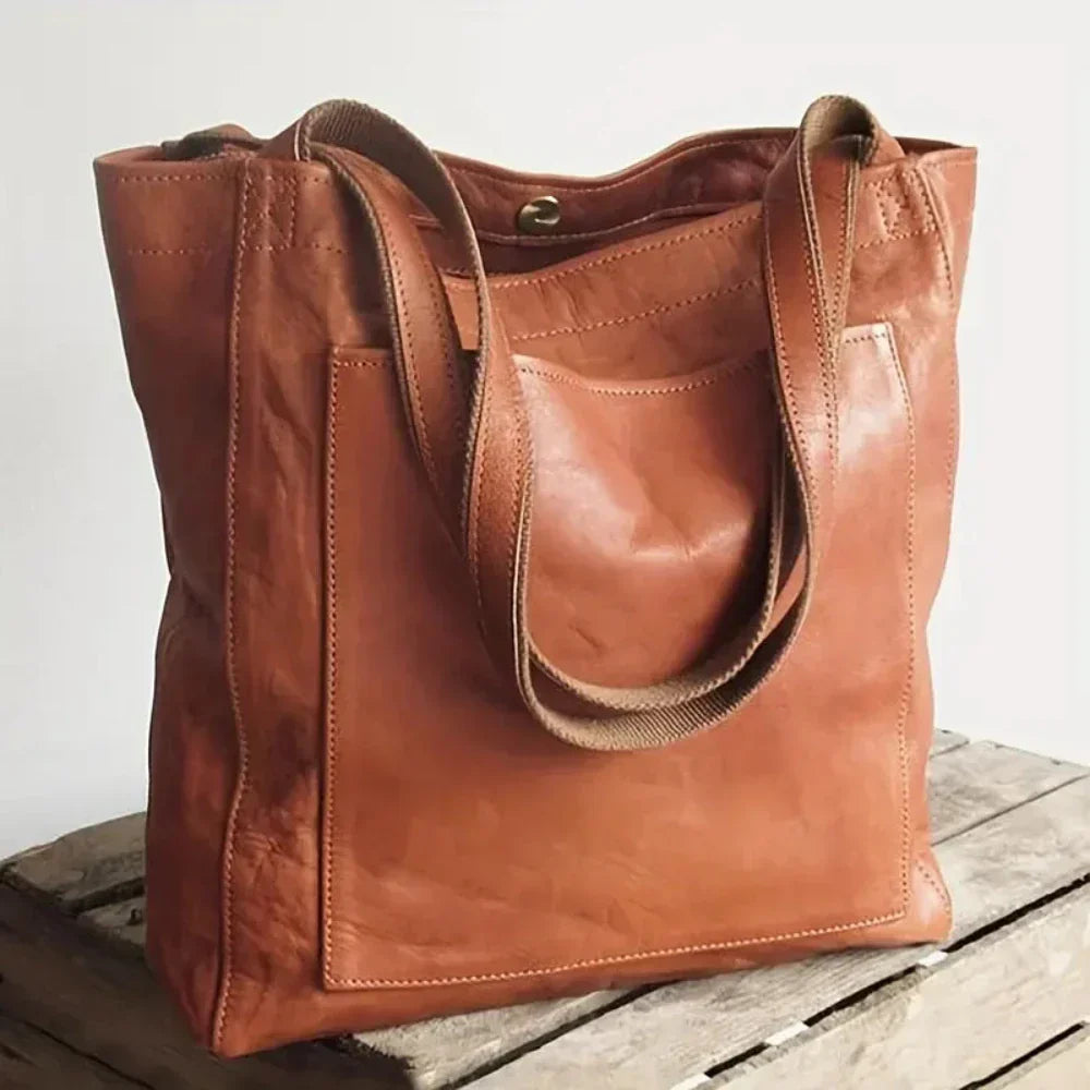 Vegan Leren Tas – Stevige Handvaten – Eenvoudig Ontwerp – Voor Dames