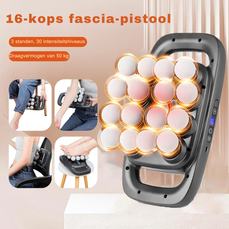 Massageapparaat met 15 Massagekoppen – Verwarming – Voor Rug en Schouders