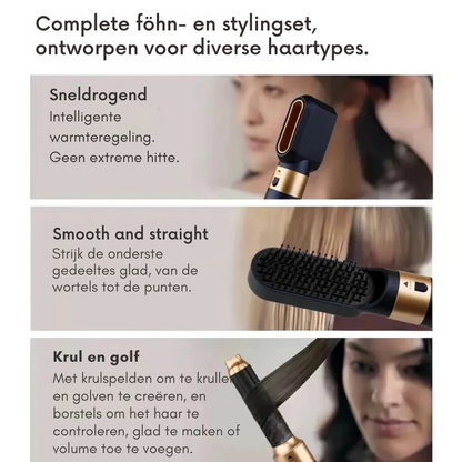 5-in-1 Föhnborstelset – Multifunctionele stylingtools – Voor het drogen en stylen van haar