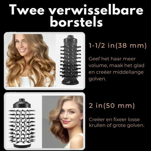 Haarstyler & Droger – Verwisselbare Borstels – Oplaadbaar – Voor Styling en Volume