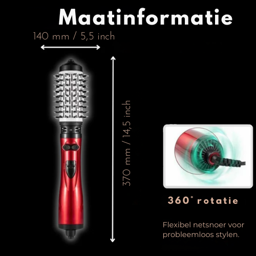 Haarstyler & Droger – Verwisselbare Borstels – Oplaadbaar – Voor Styling en Volume