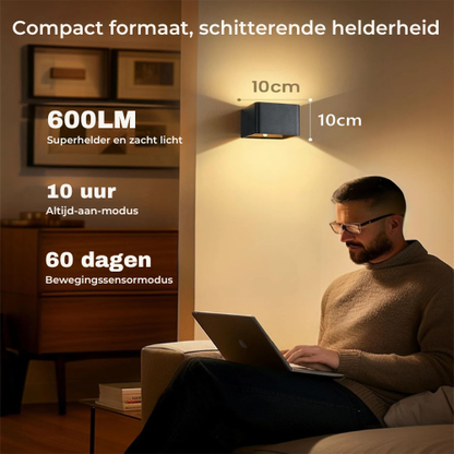 Wandlamp met Beweging Sensor – Oplaadbaar – LED Verlichting – Voor Binnen en Buiten