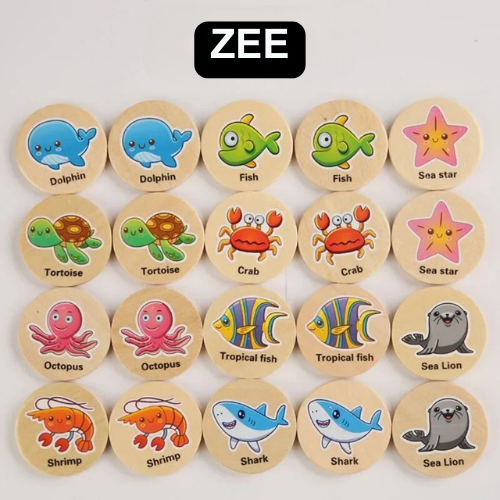 Educatief Dierenspel – Houten Muntjes – Voor Kinderen – Speelgoed met Dierenillustraties