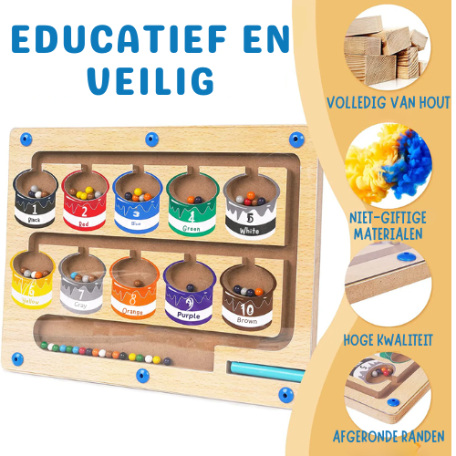 Educatief Kleurensorteer Spel – Houten Kleurpotten – Voor Baby’s en Peuters
