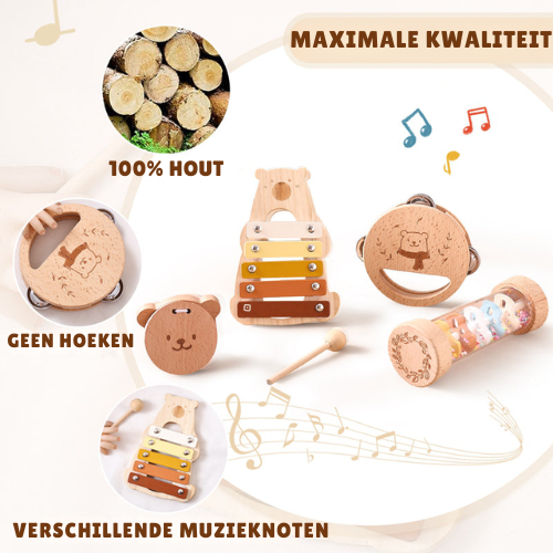 Houten Muziekspeelgoed – Xylofoon en Geluidmaker – Voor Kinderen