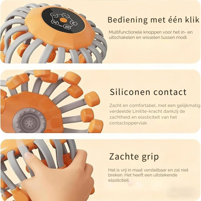 Octopus Massage Kop – 20 Massagetechnieken – Voor Hoofd en Nek