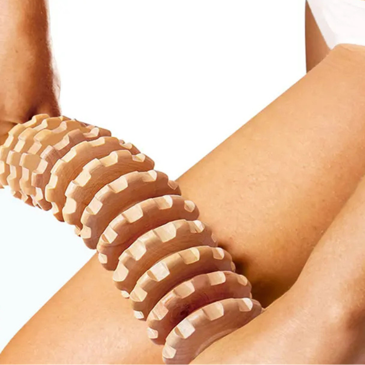 Houten Massage Roller – Verstelbaar – Voor rug, benen en schouders