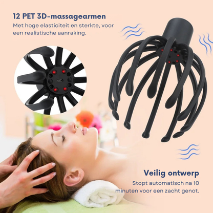 Hoofdmassageapparaat – 3D Vibratie – Verstelbaar – Voor hoofdhuid en ontspanning