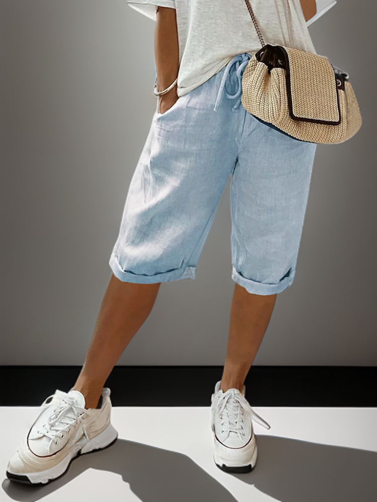Linnen Shorts voor dames – Verstelbare taille – Lichtgewicht – Voor de zomer