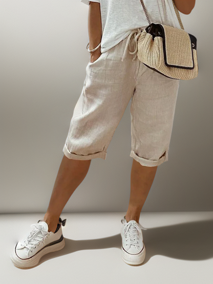 Linnen Shorts voor dames – Verstelbare taille – Lichtgewicht – Voor de zomer