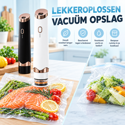 Fittershape Compacte Vacuümverpakker – draadloos & voedselvers