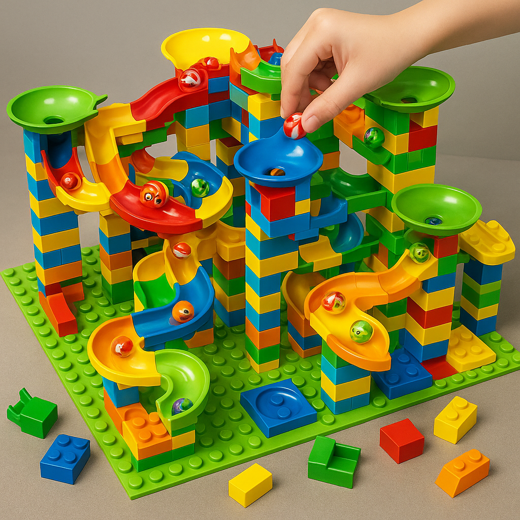 Kreatieve Knikkerrace – Bouwset voor Kinderen – Kleurige Constructie