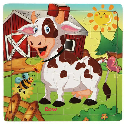 Houten Dierenpuzzels voor Peuters – Educatief Speelgoed – Voor Vormen en Kleurherkenning