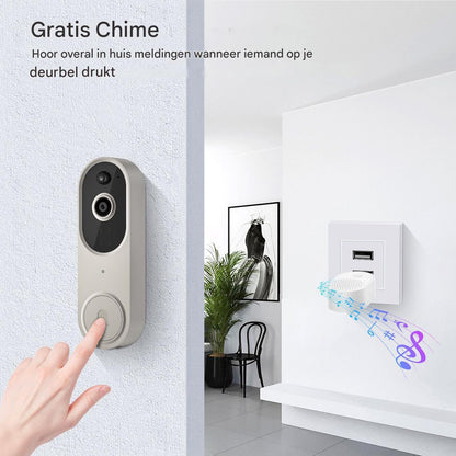 Slimme Deurbel – 1080p HD Beveiliging – Met Bewegingsdetectie en Tweeweg Audio
