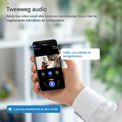 Slimme Deurbel – 1080p HD Beveiliging – Met Bewegingsdetectie en Tweeweg Audio