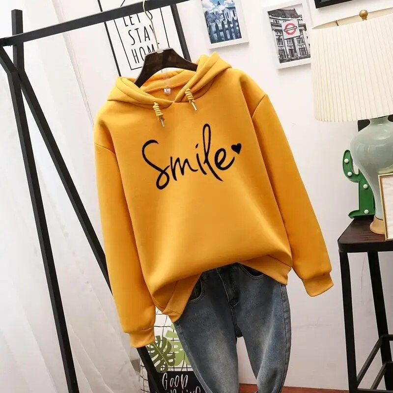 Hoodie Dames – "Smile" Print – Zachte stof – Voor dagelijks gebruik en comfort