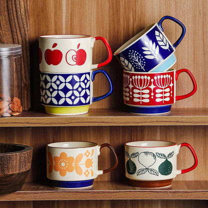 Mok met Appelmotief – Keramiek – Voor Koffie of Thee