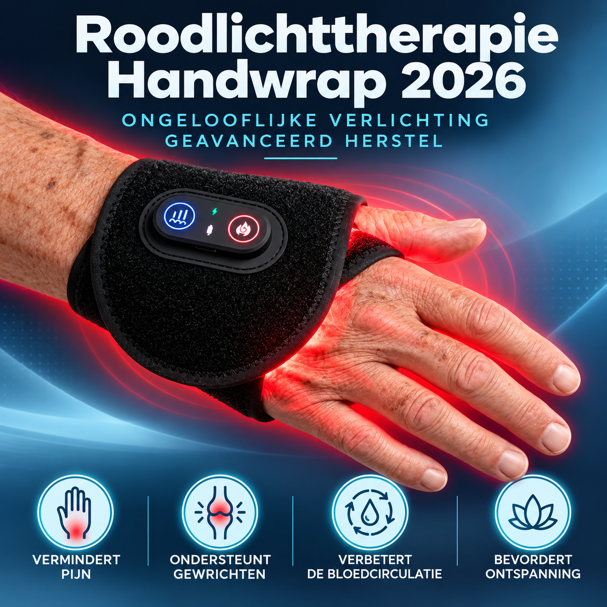 Fittershape Red Light Therapy Wrap – verlicht polspijn & tintelingen