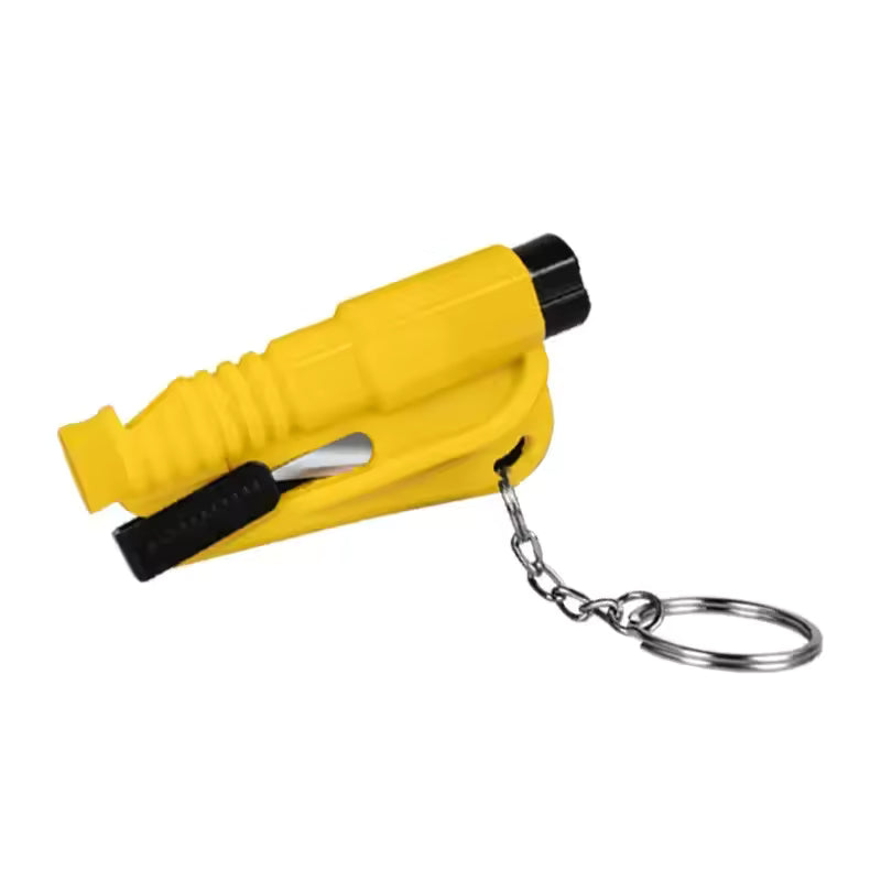 3-in-1 noodhamer sleutelhanger – veiligheidshamer, gordelsnijder, ruitverbreker – voor voertuigen