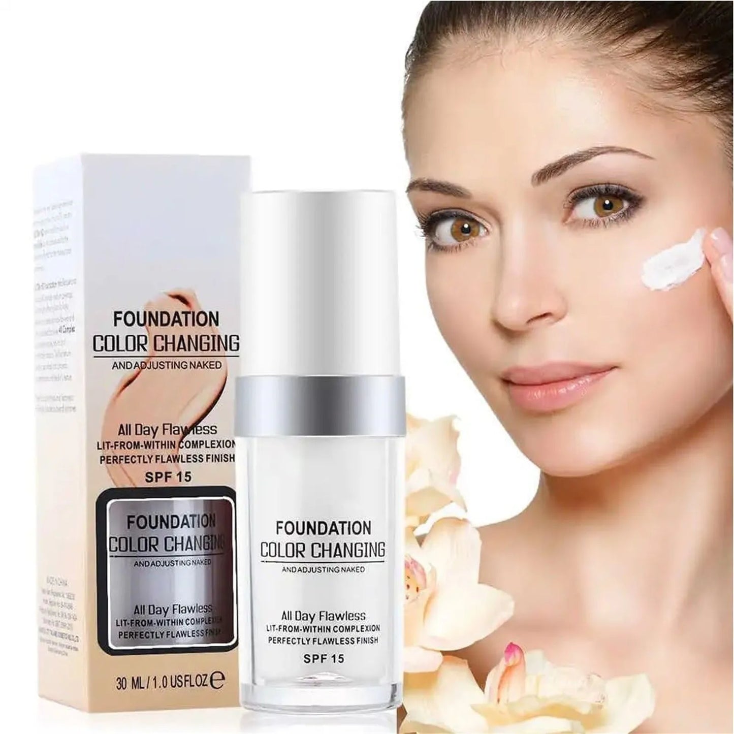 Foundation Make-up – Langdurige Dekking – SPF 15 – Voor een Egale Teint