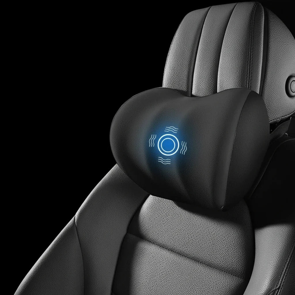 Auto Nek- en Lendensteun met Massagefunctie – Verstelbaar – Voor Comfort en Ondersteuning