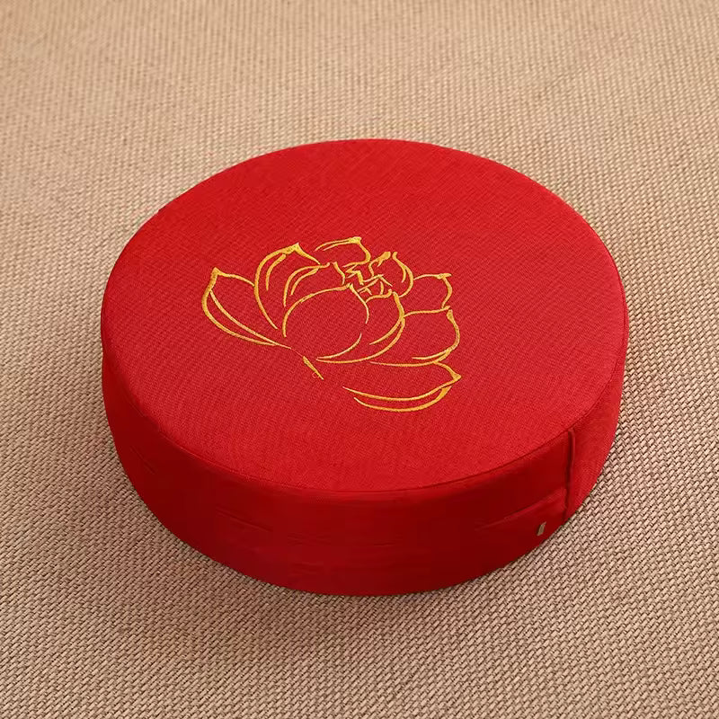 Meditatiekussen – Rond zitkussen – Lotusmotief