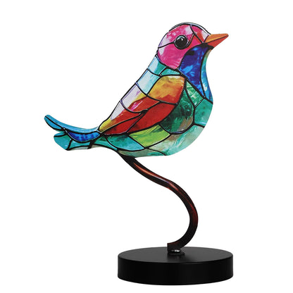 Kleurige Vogelbeeld – Gebeitst Metaalontwerp – Gedetailleerd handwerk – Voor interieurdecoratie