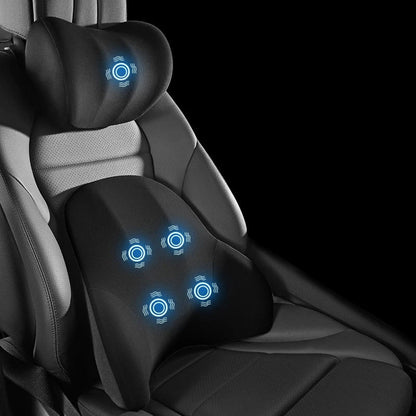 Auto Nek- en Lendensteun met Massagefunctie – Verstelbaar – Voor Comfort en Ondersteuning