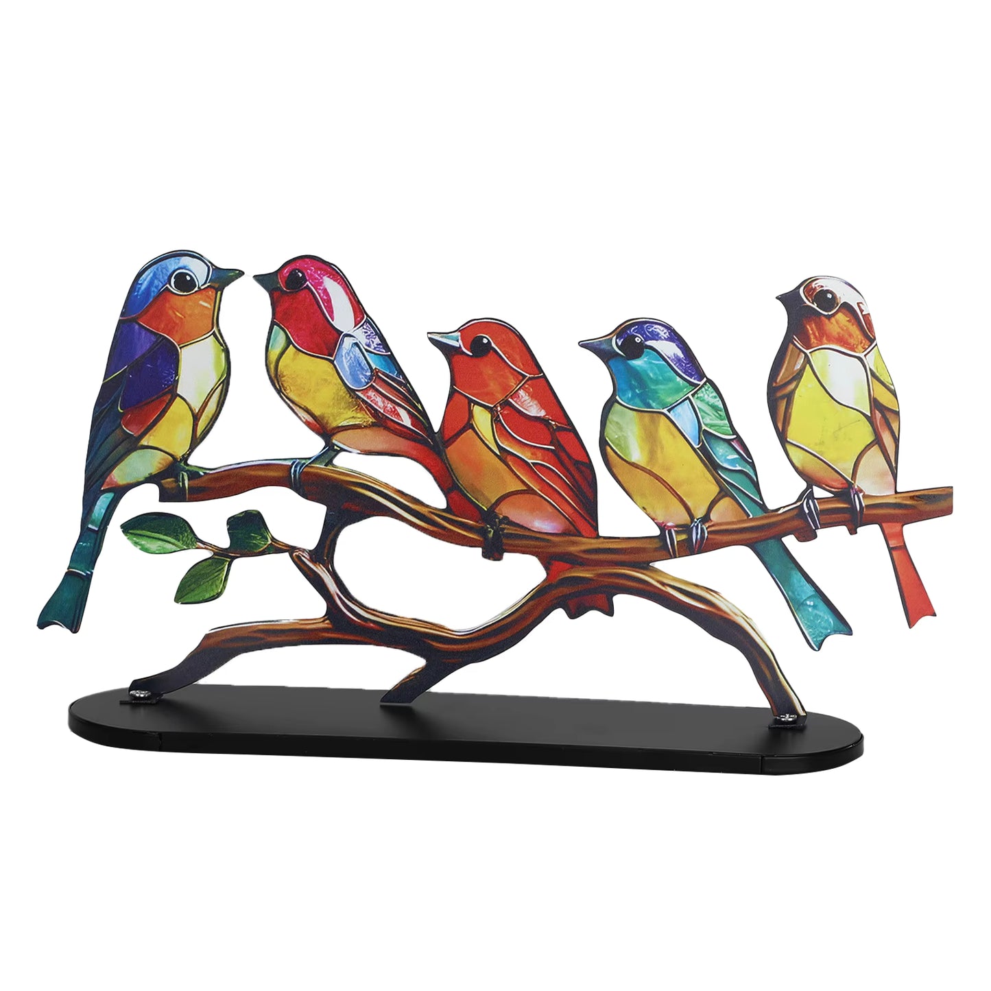 Kleurige Vogelbeeld – Gebeitst Metaalontwerp – Gedetailleerd handwerk – Voor interieurdecoratie