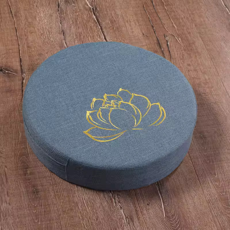 Meditatiekussen – Rond zitkussen – Lotusmotief