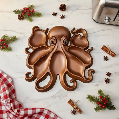 Octopus Geitenkaas en Fruit Plateau – Handgemaakt Houten Design