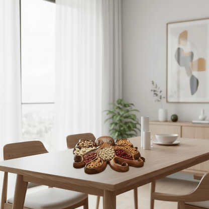 Octopus Geitenkaas en Fruit Plateau – Handgemaakt Houten Design