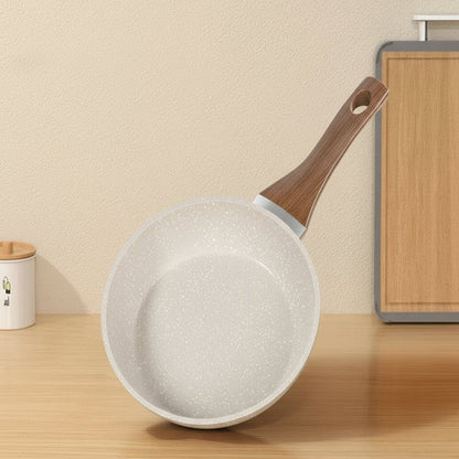 Koekenpan met Houten Handvat – Non-stick Coating – Voor Koken en Bakken