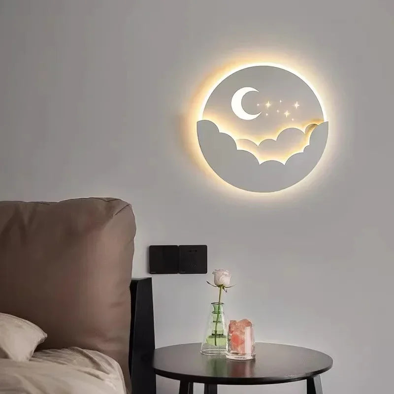 MoonGlow LED Wandlamp - Magische Maan en Sterren Verlichting
