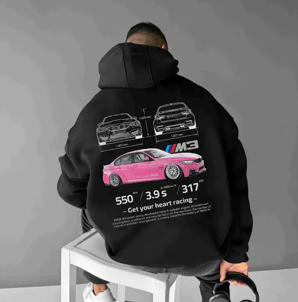 BMW M3 Hoodie – Auto Print – Zachte stof – Voor autoliefhebbers