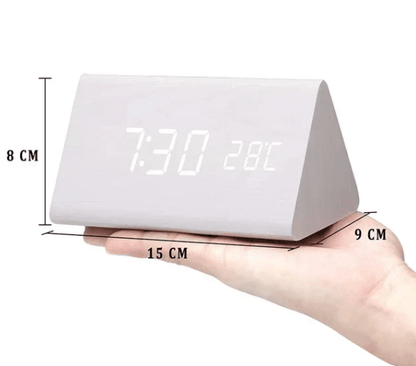 Digitale Klok – Temperatuurweergave – Houten Design – Voor Bureau