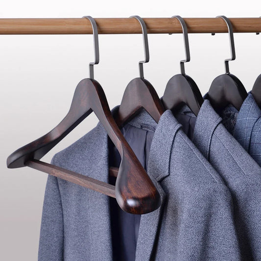 Houten kleerhangers – Verstevigd – RVS haak – Voor kledingorganisatie