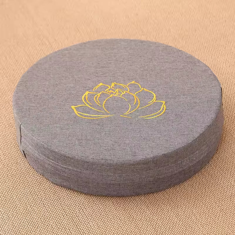 Meditatiekussen – Rond zitkussen – Lotusmotief