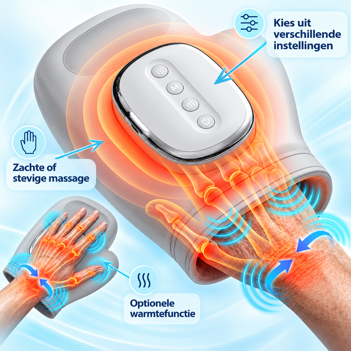 Fittershape Handmassage Handschoen – met warmte & luchtdruk