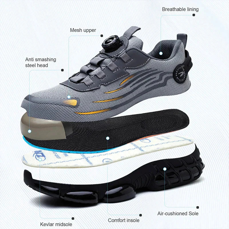 Werkschoenen voor heren – Ademend – BOA sluiting – Voor sport en dagelijks gebruik